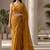 Mustard sequinned  cotton designer khadi saree