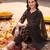 women ethnic motifs printed regular beads and stones  cotton kurta with trousers & with