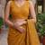 Mustard sequinned  cotton designer khadi saree