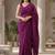 Violet embellished sequinned  cotton designer khadi saree