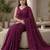 Violet embellished sequinned  cotton designer khadi saree