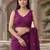 Violet embellished sequinned  cotton designer khadi saree