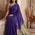 Purple embellished sequinned  cotton designer khadi saree