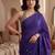 Purple embellished sequinned  cotton designer khadi saree