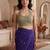 Purple embellished sequinned  cotton designer khadi saree