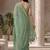 Sea green embellished sequinned  cotton designer khadi saree
