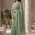 Sea green embellished sequinned  cotton designer khadi saree