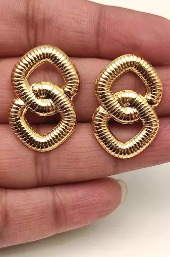 Anti-tarnish, ribbed texture, statement studs, bold knot design, women's jewellery