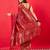 Red bandhani woven design zari border saree