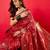 Red bandhani woven design zari border saree