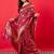 Pink ethnic motifs woven design zari detail saree
