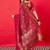 Pink ethnic motifs woven design zari detail saree