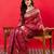 Pink ethnic motifs woven design zari detail saree