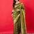 Green green bandhani woven design bandhani saree