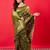 Green green bandhani woven design bandhani saree