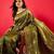 Green green bandhani woven design bandhani saree