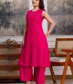 women regular mirror work kurta with palazzos