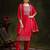 floral embroidered swarovski work kurta with trousers and dupatta