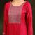 floral embroidered swarovski work kurta with trousers and dupatta