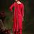 floral embroidered swarovski work kurta with trousers and dupatta