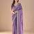Lavender floral embroidered zari saree