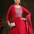 floral embroidered swarovski work kurta with trousers and dupatta