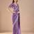 Lavender floral embroidered zari saree