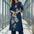 women floral printed regular thread work chanderi cotton kurta with palazzos