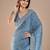Blue embroidered beads and stones saree