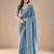 Blue embroidered beads and stones saree