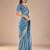 Blue embroidered beads and stones saree
