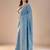 Blue embroidered beads and stones saree