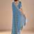 Blue embroidered beads and stones saree