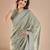 Sea green floral embroidered beads and stones saree