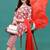 women floral printed kurta with trousers & with dupatta