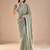 Sea green floral embroidered beads and stones saree