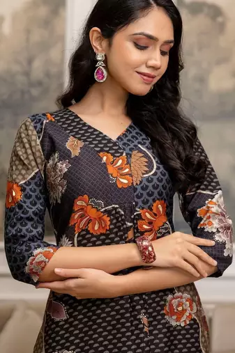 women floral printed kurta with palazzos