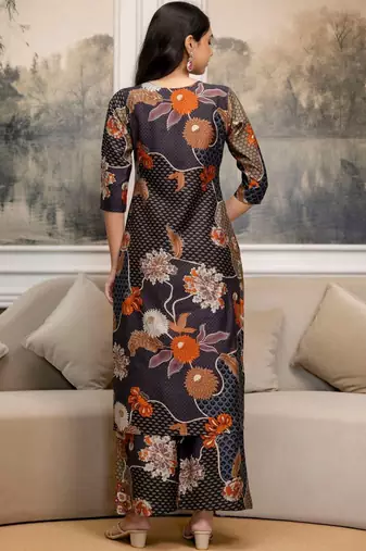 women floral printed kurta with palazzos