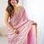 Pink embellished zari satin designer saree