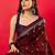 Maroon ethnic motifs printed zari bhagalpuri saree