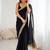 Black embellished satin saree