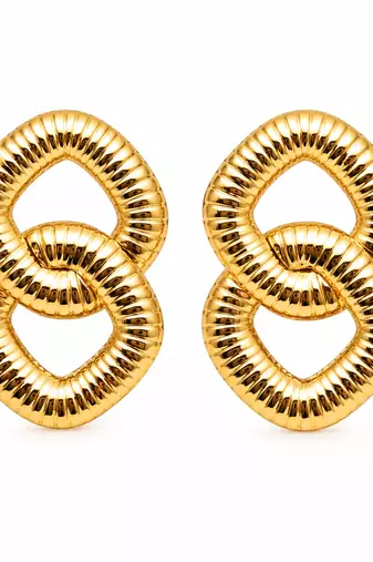 Anti-tarnish, ribbed texture, statement studs, bold knot design, women's jewellery