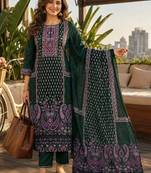 women ethnic motifs printed regular  silk kurta with trousers & with dupatta