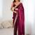 Maroon embellished embroidered satin designer saree