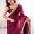 Maroon embellished embroidered satin designer saree