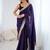 Purple embellished embroidered satin designer saree