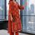 women ethnic motifs printed regular mirror work  cotton kurta with trousers & with dupatta