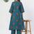 women printed regular thread work  cotton kurta with palazzos & with dupatta
