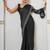 Black black embellished beads and stones satin saree