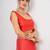 Red women embellished mirror work satin saree